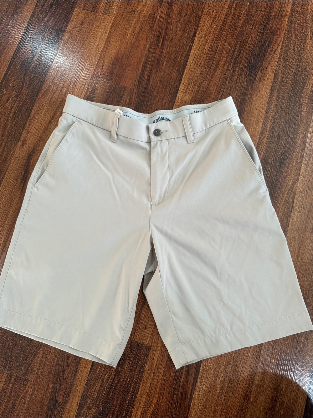 Callaway Men's Small Flat-Front Chino Shorts - Light Tan